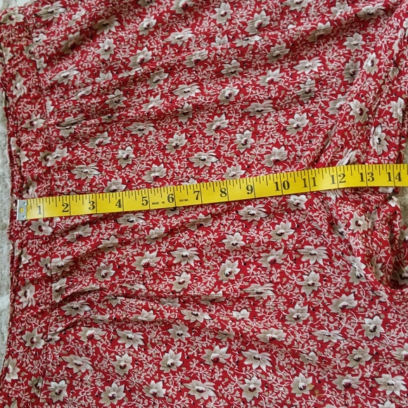 Talbots Petite Floral High Waisted High Rise Pleated Pants M Red White - Picture 14 of 16